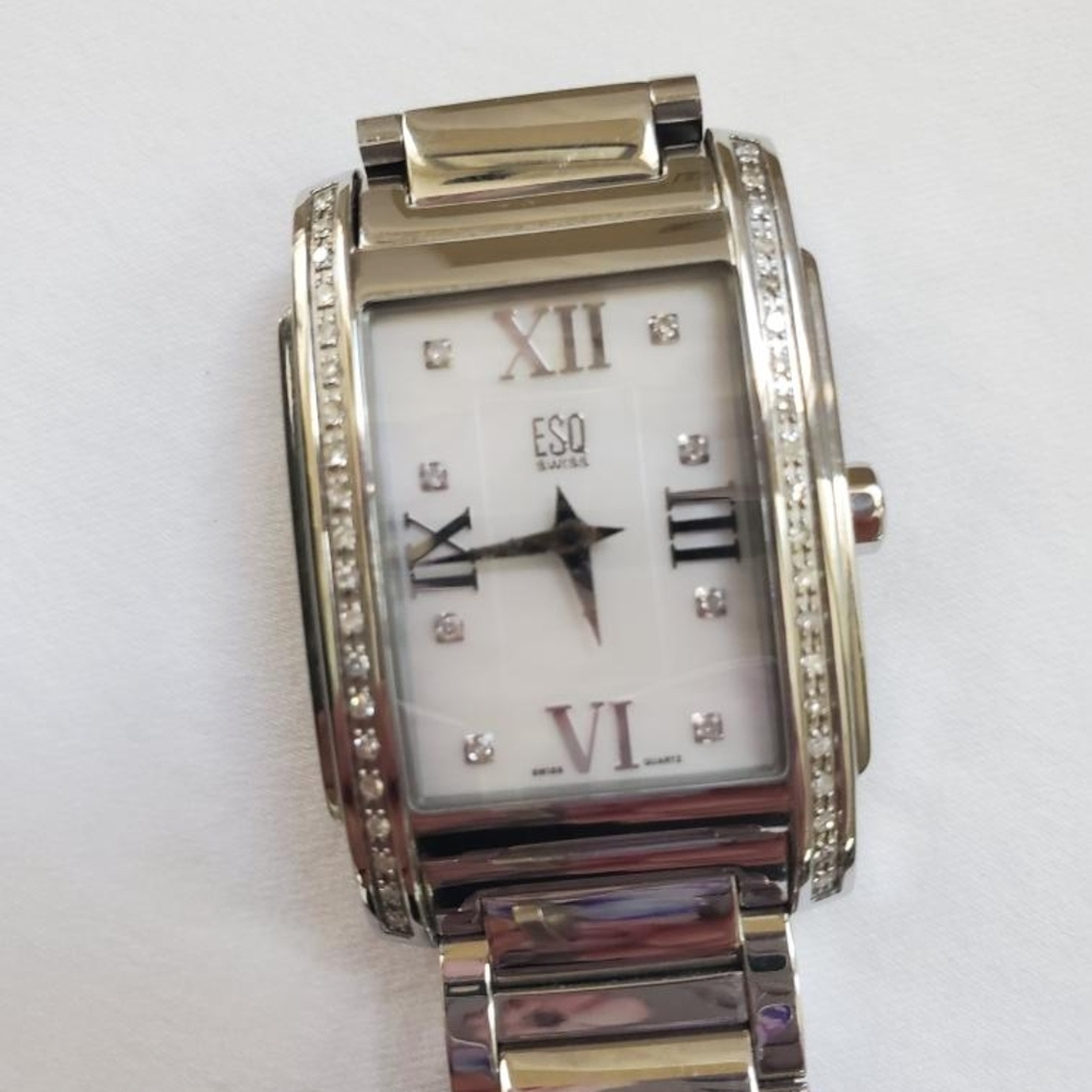 Women's Silver Watch with Diamond Accents